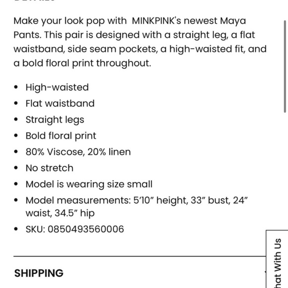 Mink Pink Maya Floral Pants Size XS - Picture 14 of 14